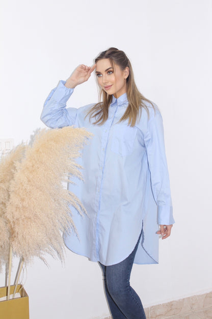 Oversized Shirt Dress - Baby Blue