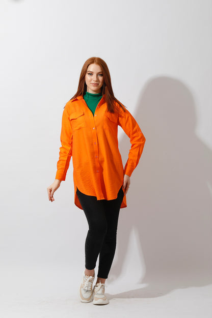 Shirt ‏with Two Pockets - Orange