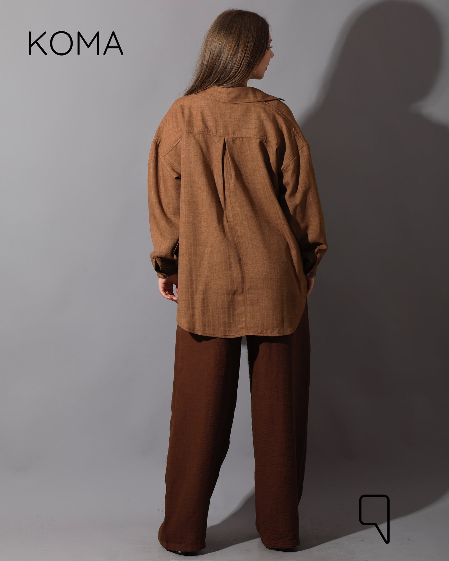 Textured Long Sleeves Shirt - Brown