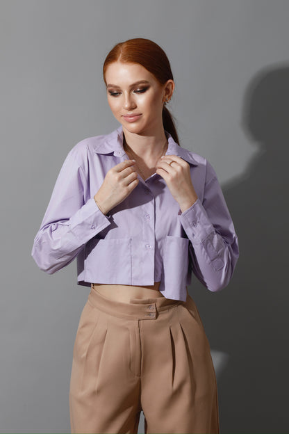 Cropped Shirt - Lavender