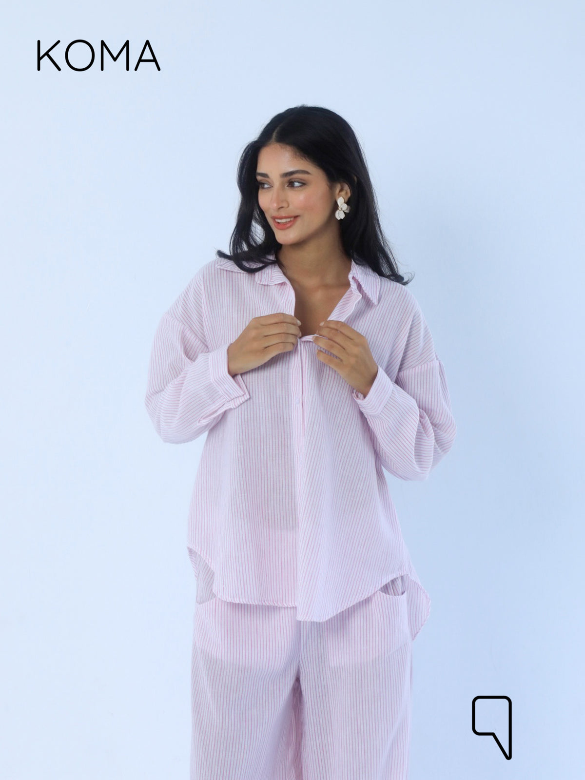 Matilda Wide Leg trousers - Striped Pink