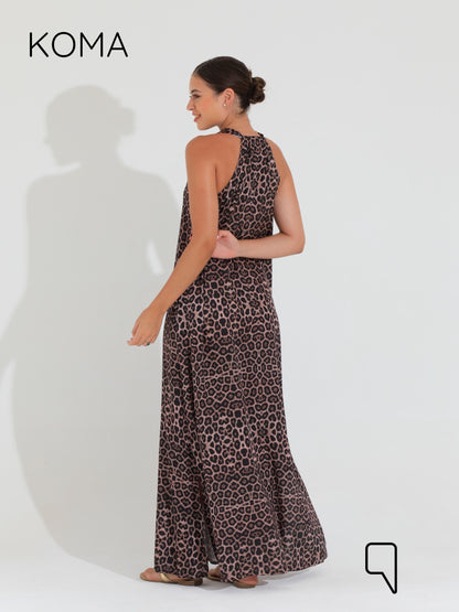 Paulina V Neck Maxi Dress - Multicolored Tiger