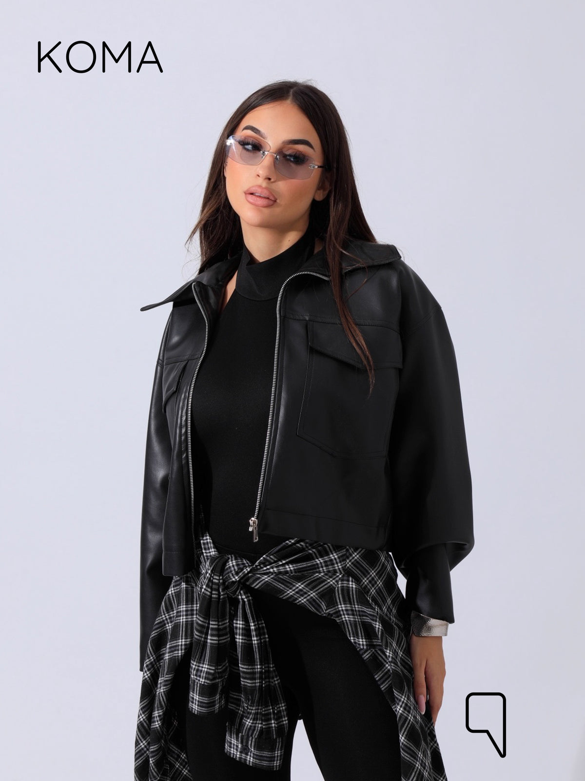 Leather Buckle Jacket - Black