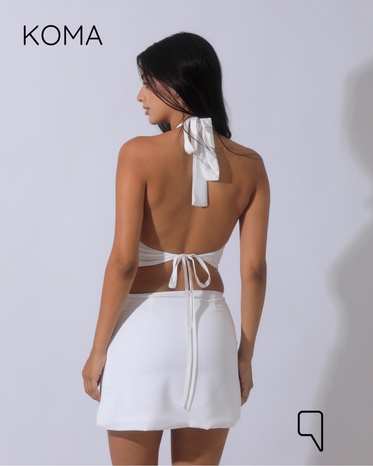 Kallie Tied Up Top & Mini Skirt Co-Ord - White