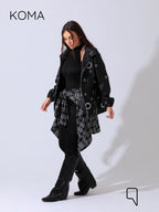 Cailyn Leather eyelet Jacket - Black