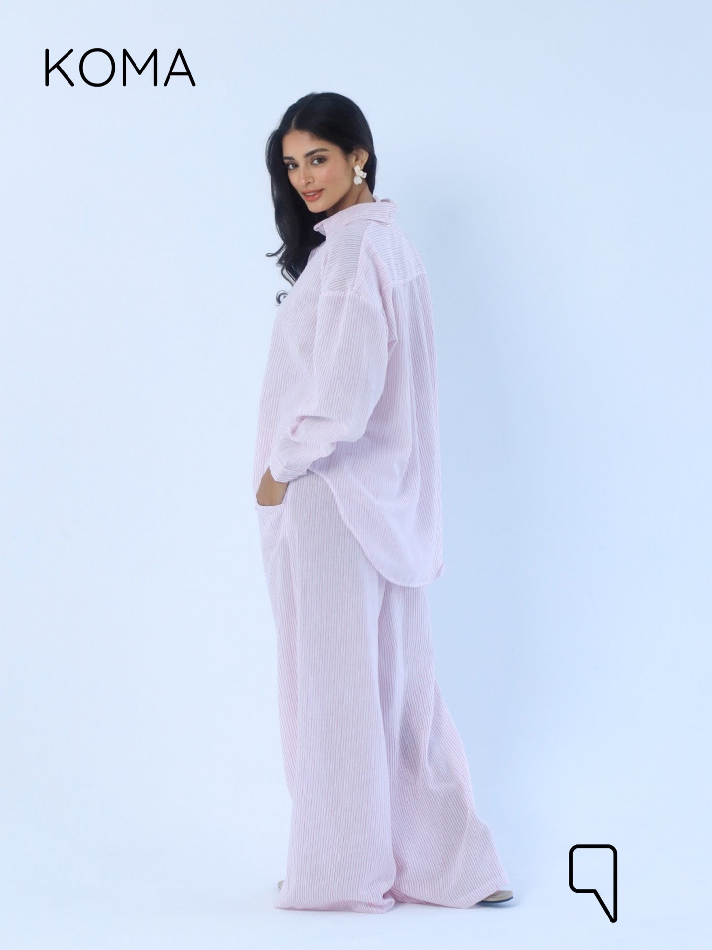 Matilda Long Sleeves Shirt - Striped Pink