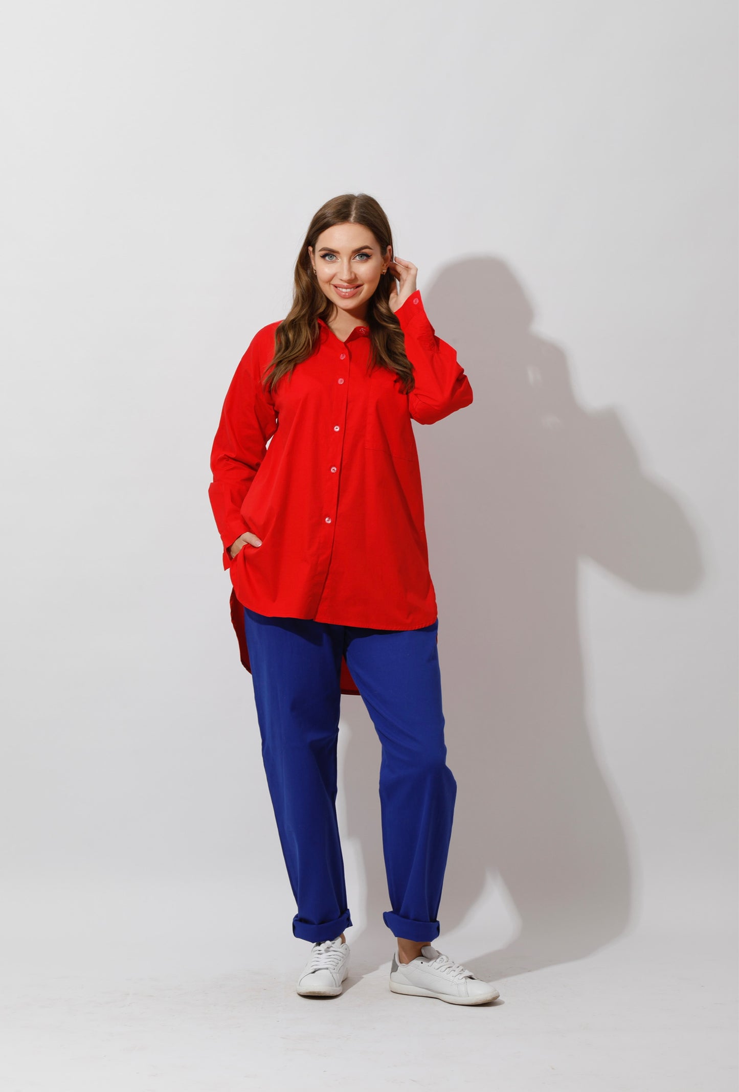 Buttons Back Shirt - Red