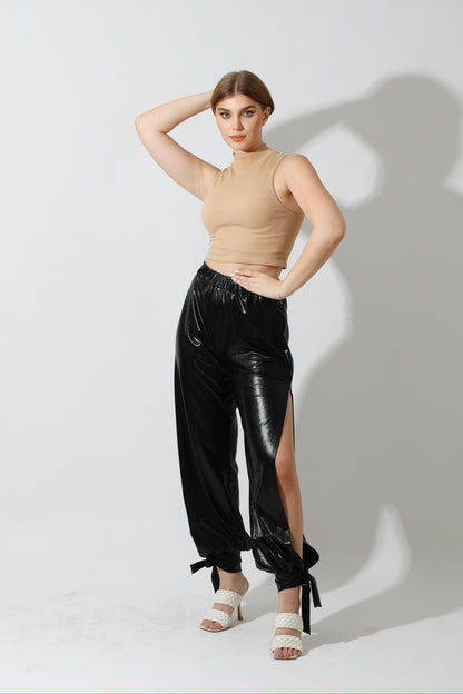 Side Slit Trousers - Black