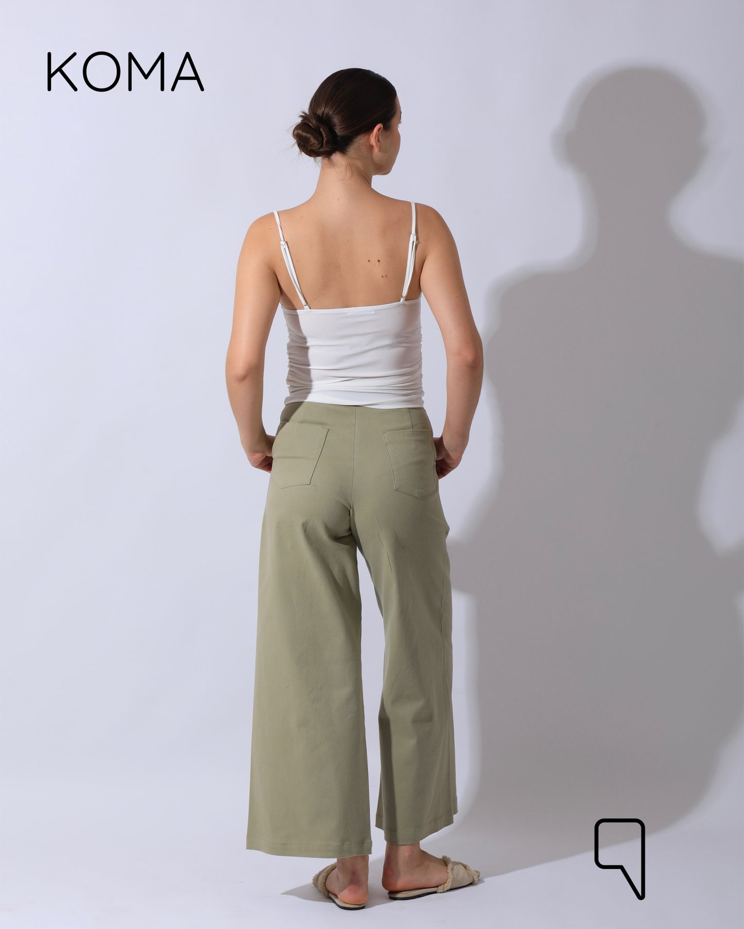 Maddelena Mini Flare Trousers - Olive