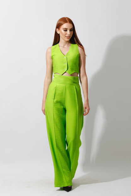 Co-Ord Vest Set - Lime Green