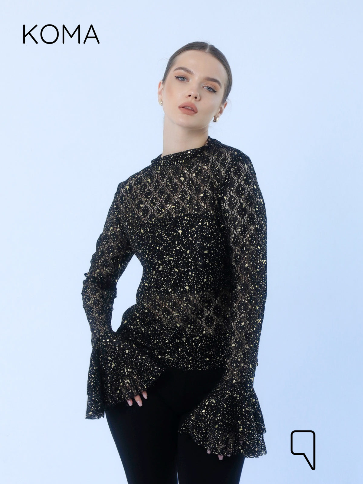 Chiara Dentil Blouse - Black Gold