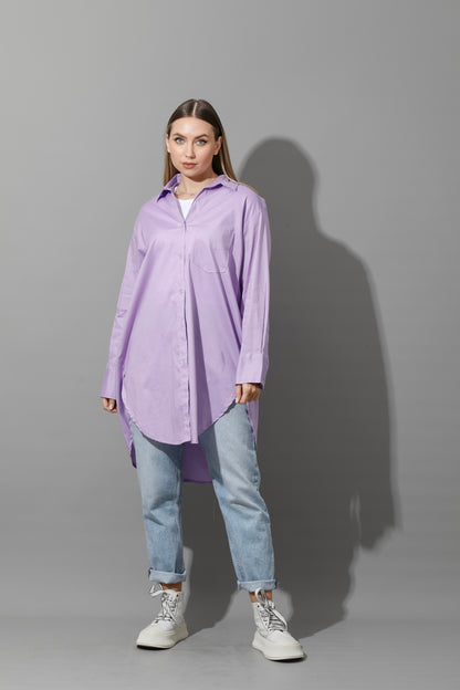 Oversized Shirt Dress - Lavender