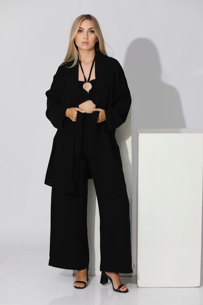 Co-ord Kimono - Black