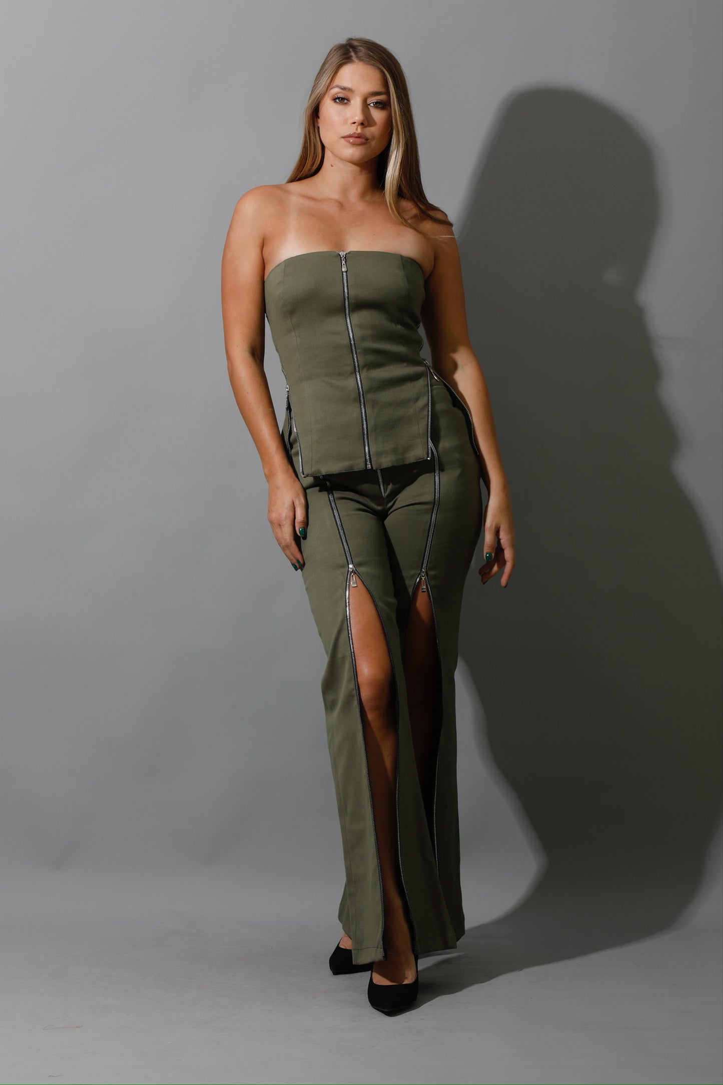Co-Ord BootCut pants - Olive