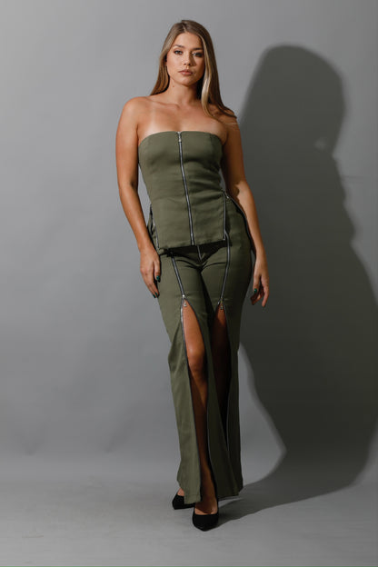 Co-Ord BootCut pants - Olive
