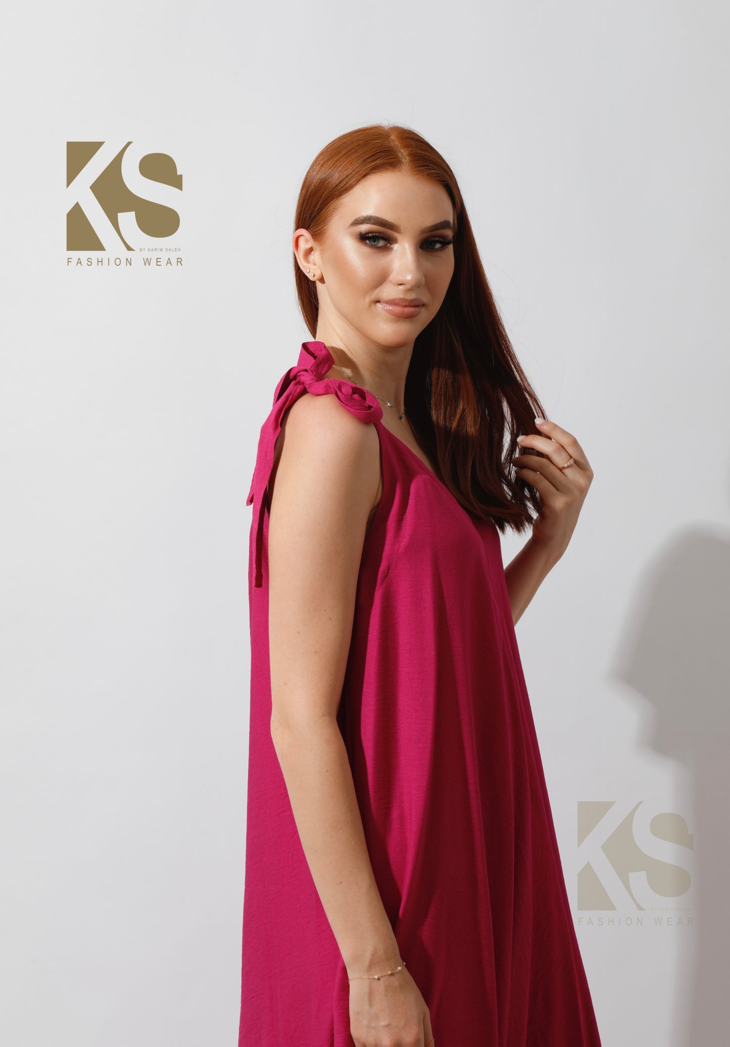 Tied Up Lose Jumpsuit - Barbie Pink