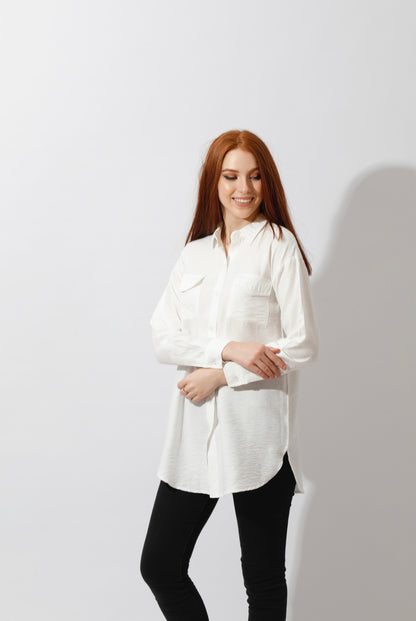 Shirt ‏with Two Pockets - White