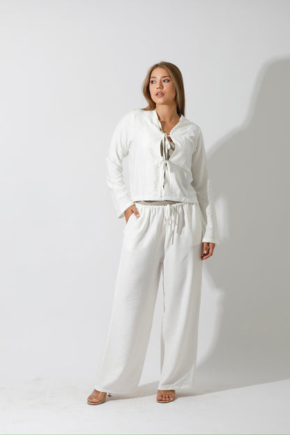 Co-Ord Short Cardigan - White