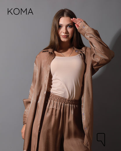 Shemer Wide Leg Trousers - Camel