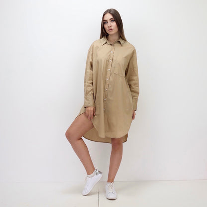 Oversized Shirt Dress - Beige