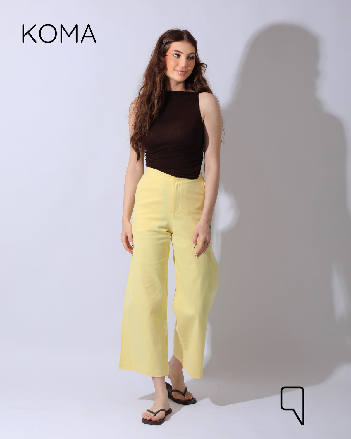 Maddelena Mini Flare Trousers - Yellow