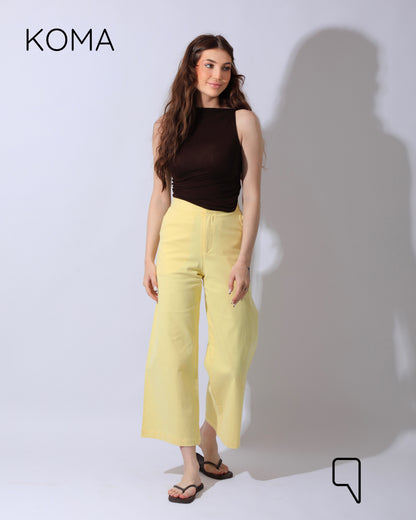 Maddelena Mini Flare Trousers - Yellow