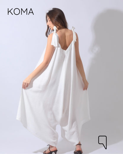 Tied Up Lose Jumpsuit - White