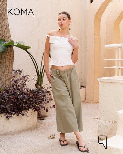 Violet Culottes Trousers - Olive