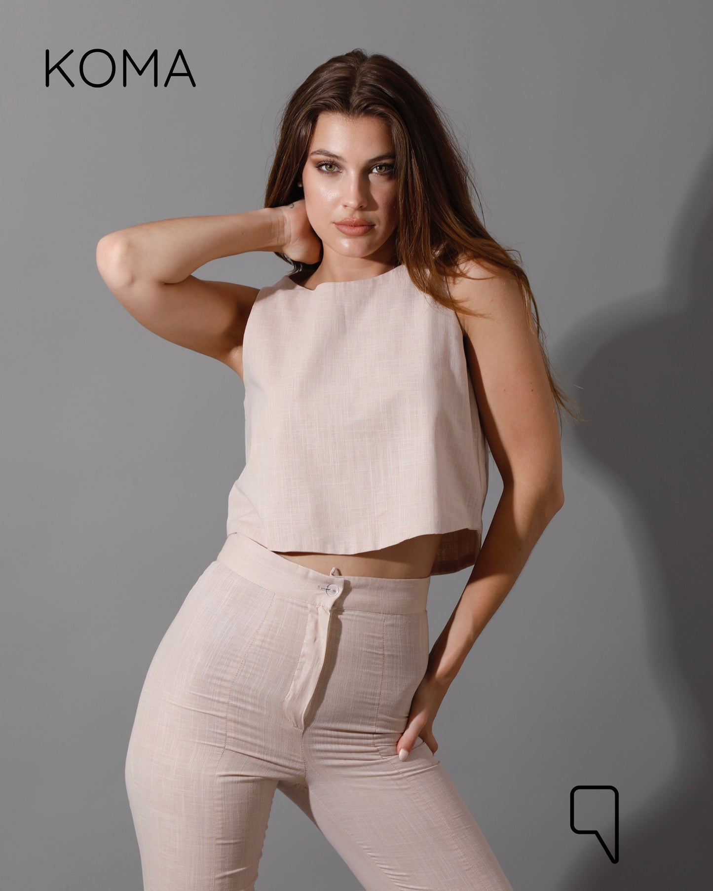 Greta Sleeveless Top - Beige