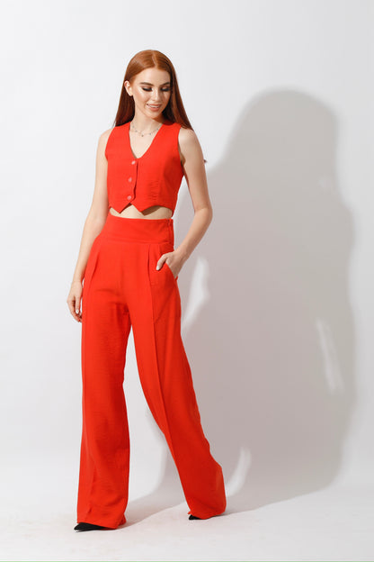 Co-Ord Vest Set - Orange