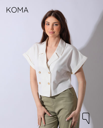 Mira Crossover Short Shirt - White