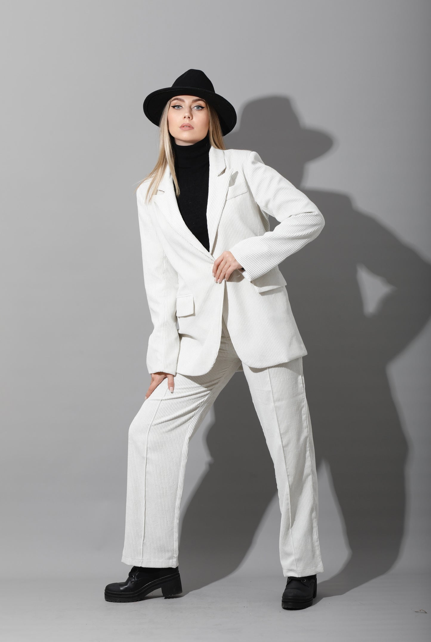 Tailored Oversized Suits - White Velvet