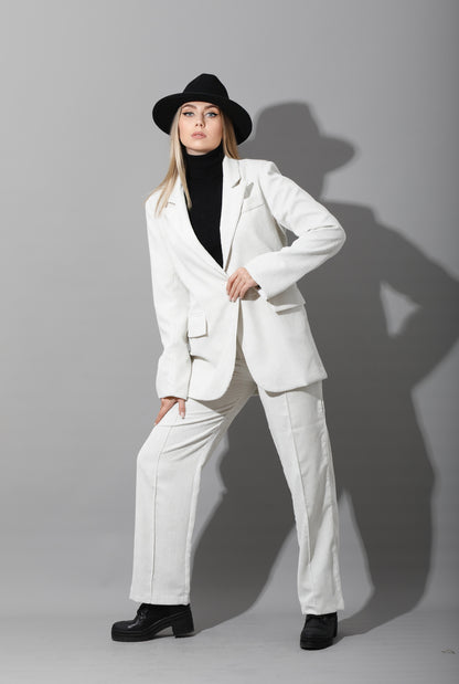 Tailored Oversized Suits - White Velvet