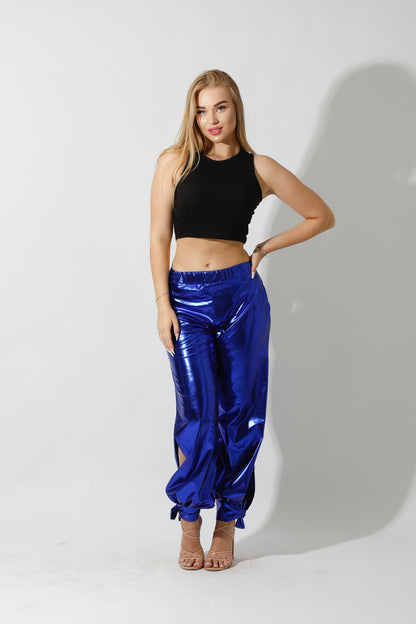 Side Slit Trousers - Electric Blue