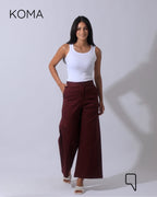 Maddelena Mini Flare Trousers - Maroon