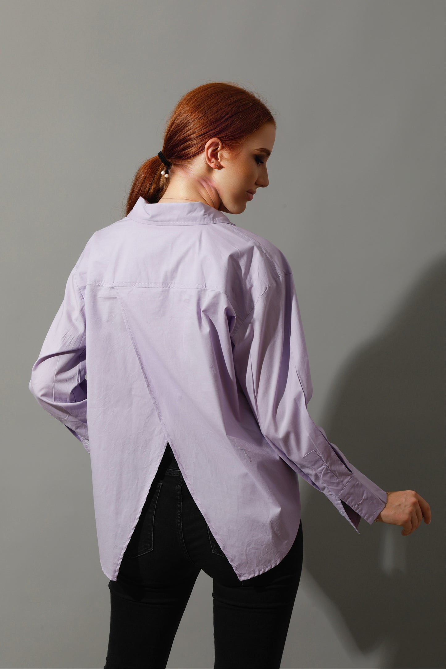 Back Slit Shirt - Lavender