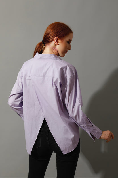 Back Slit Shirt - Lavender