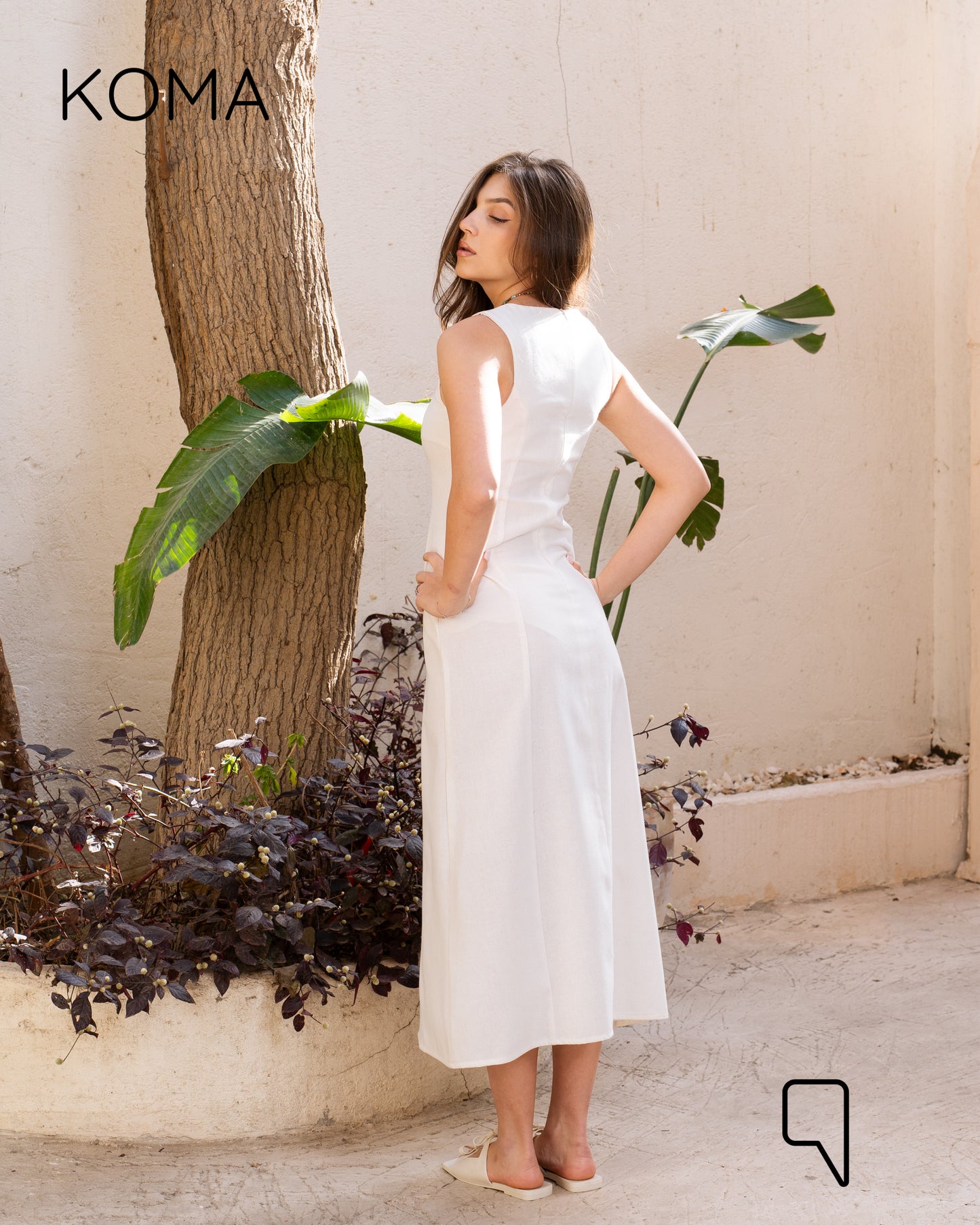 ivanna Midi Blend Dress - White