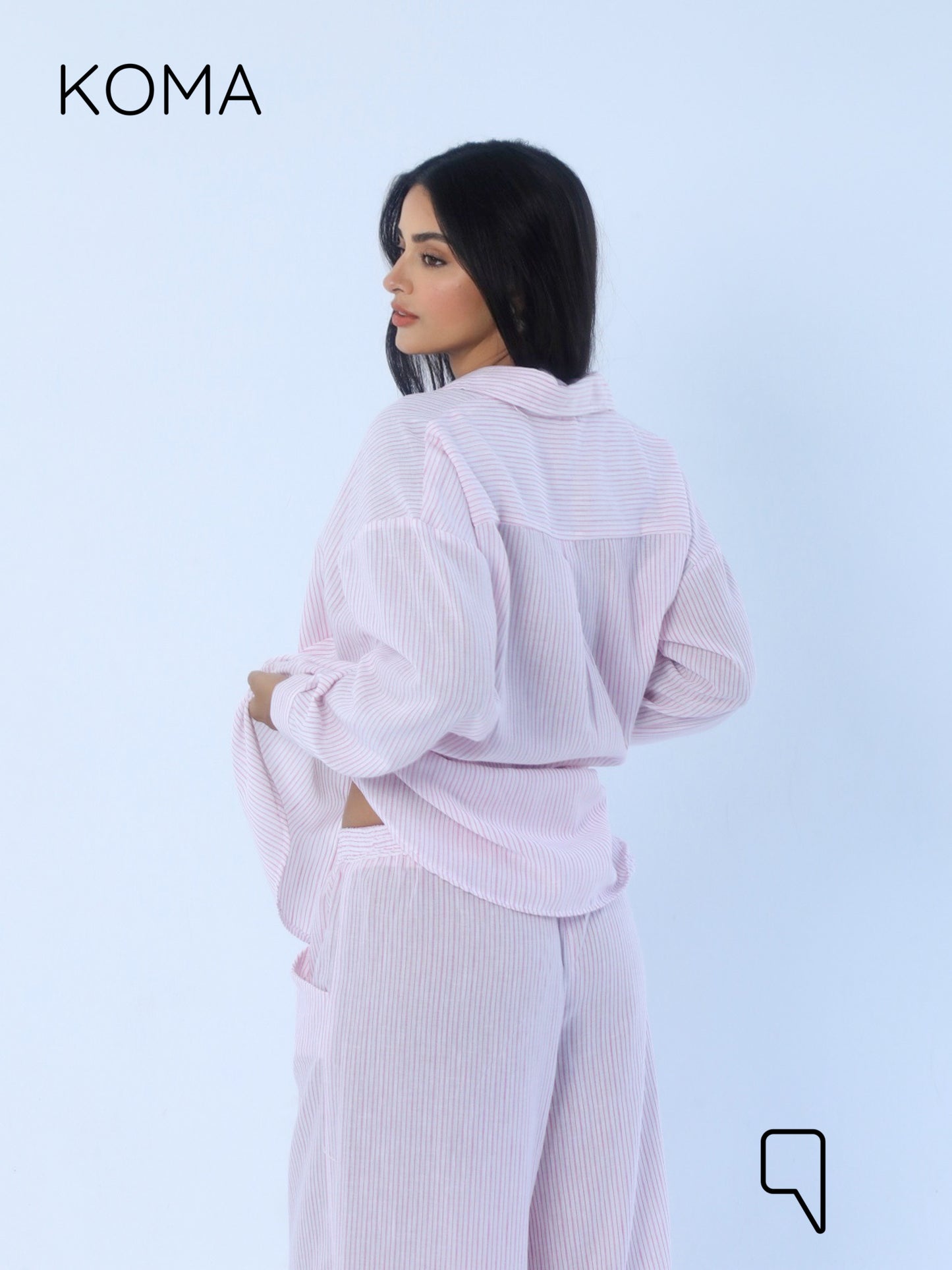 Matilda Long Sleeves Shirt - Striped Pink