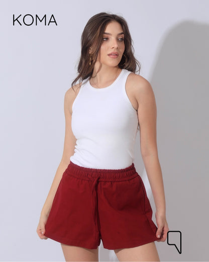 Aubrina Blend Boxer Bermuda Shorts - Maroon