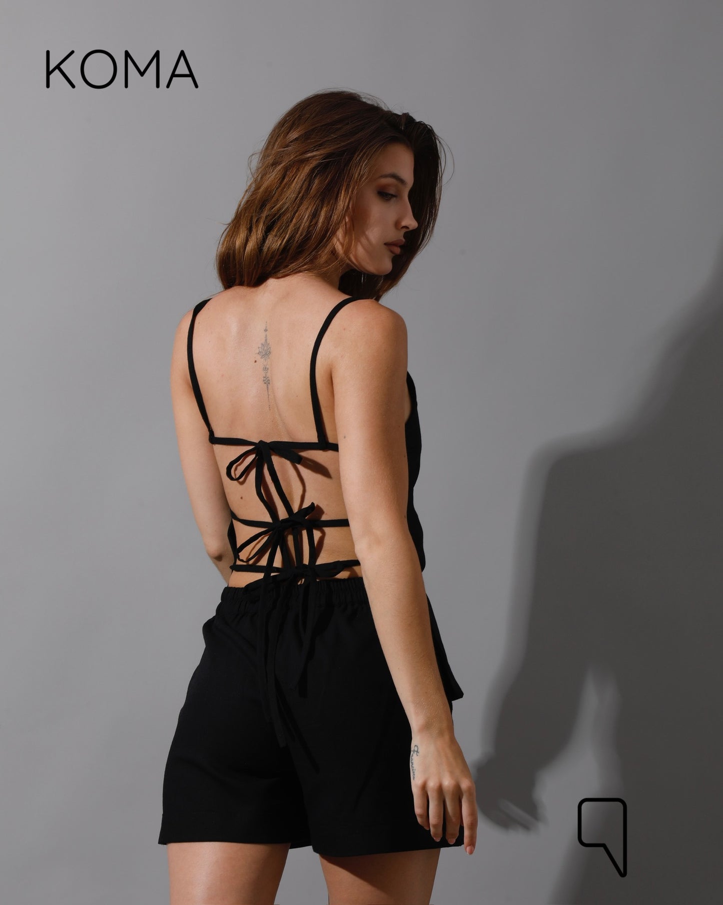 Liana Cress Cross Top - Black