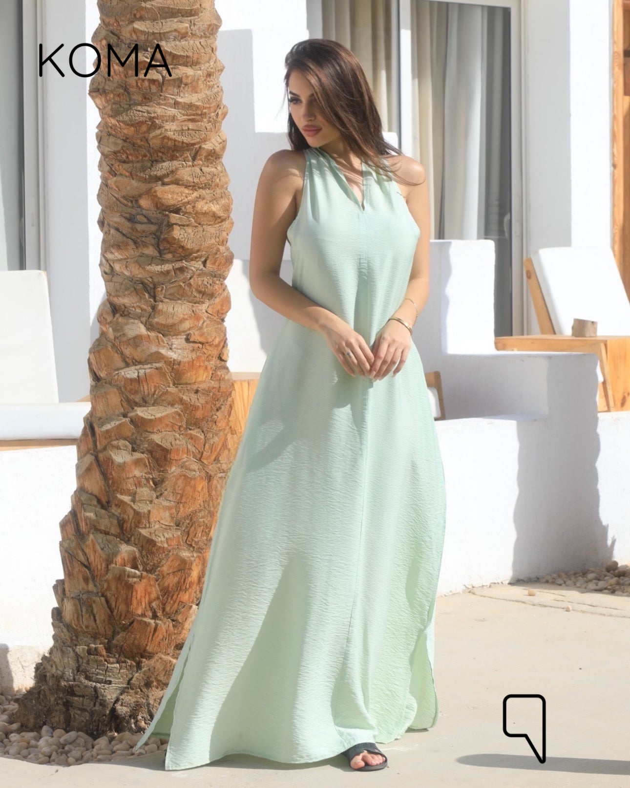 Paulina V Neck Maxi Dress - Mint