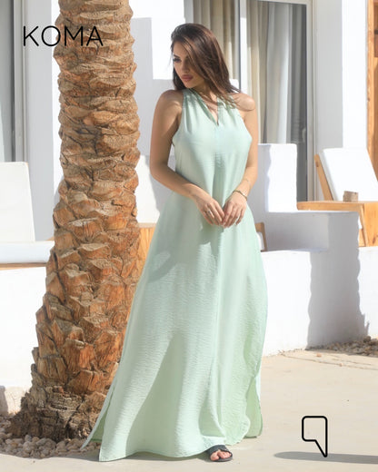 Paulina V Neck Maxi Dress - Mint