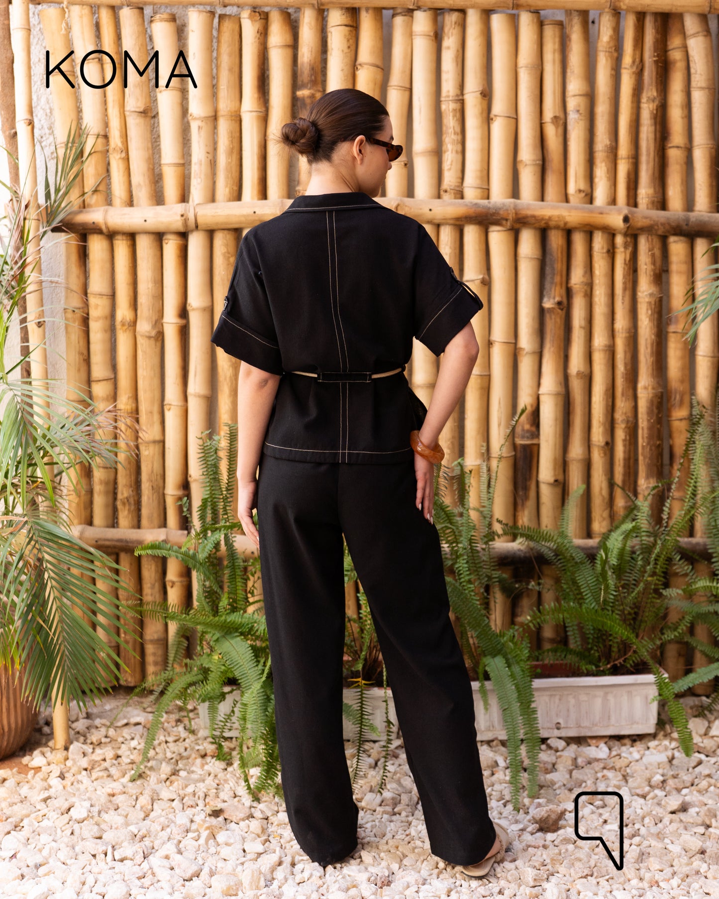 Leilani Stitched Shirt - Black