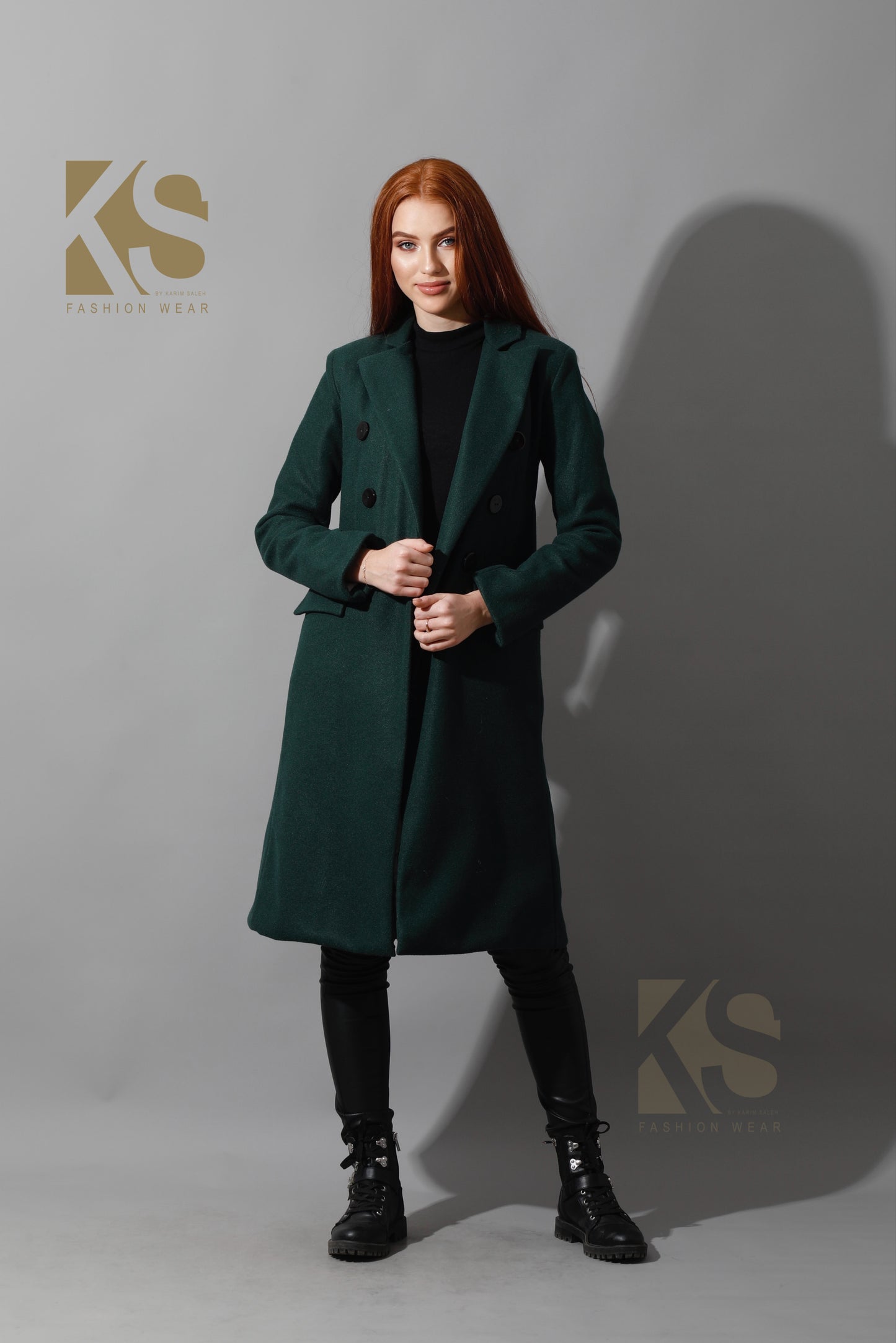 Front Open Coat - Deep Green