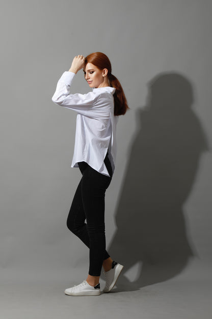 Back Slit Shirt - White