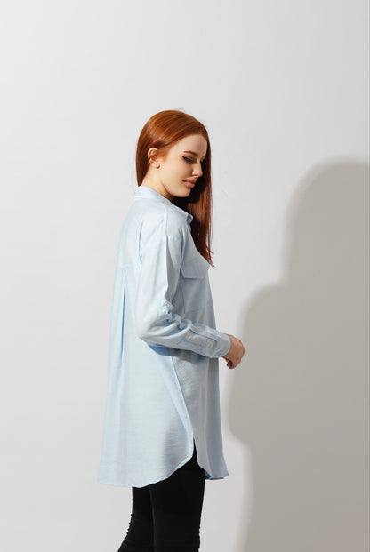 Shirt ‏with Two Pockets - Baby Blue