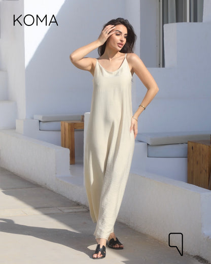 Noella Backless Maxi Dress - Beige