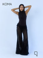 Paula Flare knitted Pants - Black