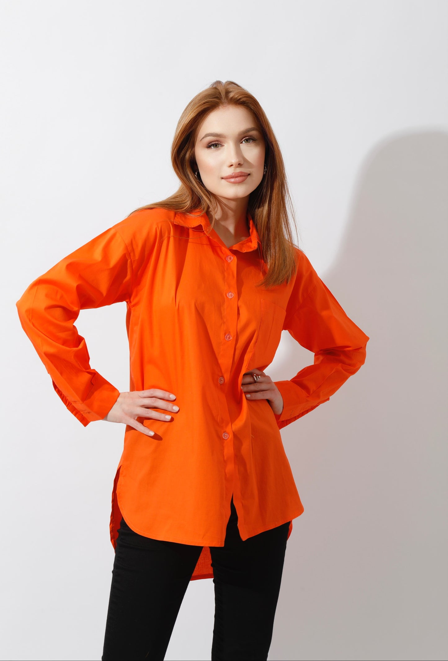 Buttons Back Shirt - Orange